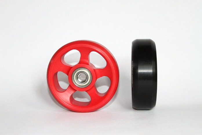 Red Star Wheelie Bar Wheel, Black Star Wheel side profile